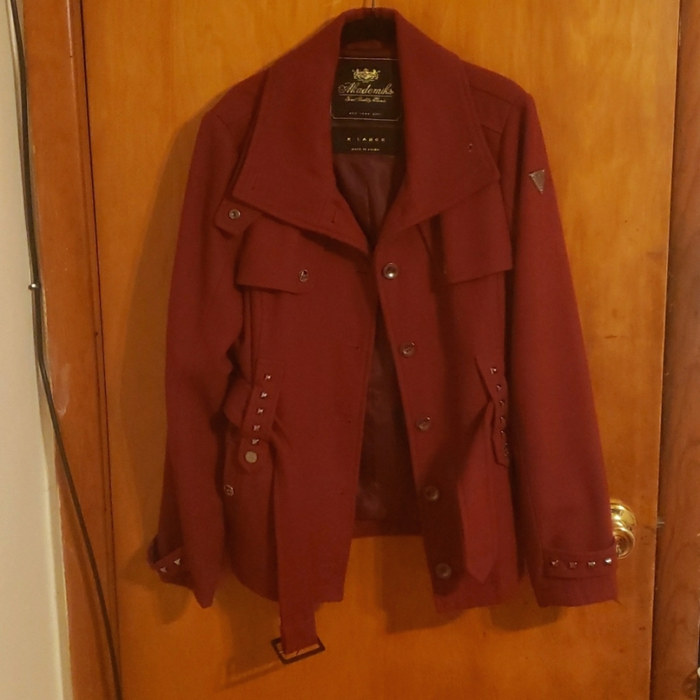 Dark Cranberry pea coat